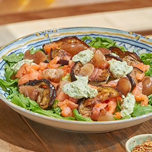 INSALATA DI SALMONE E MELANZANE