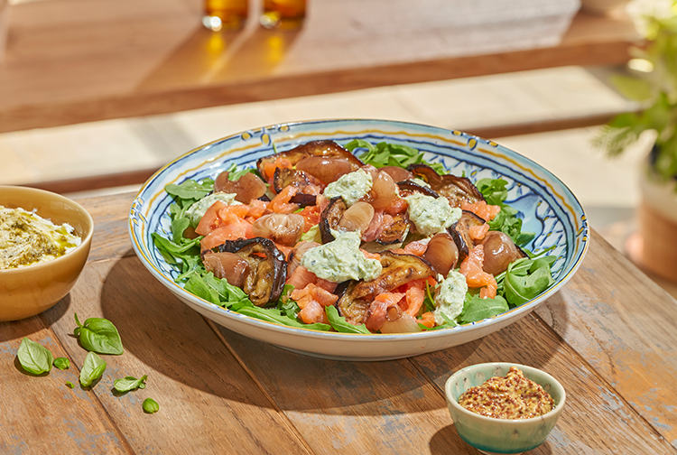 INSALATA DI SALMONE E MELANZANE