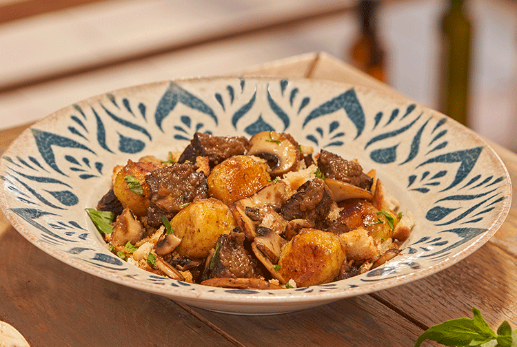 GNOCCHI RELLENOS DE SETAS CON RAGÚ DE CARRILLERA