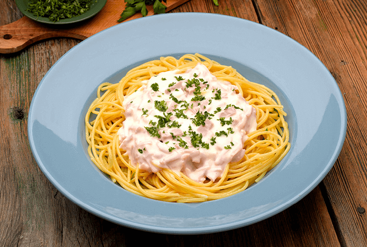 SPAGHETTI PANNA E PROSCIUTTO SIN GLUTEN